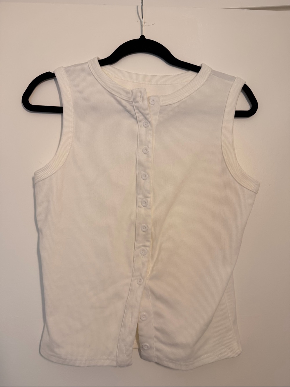 Amazon White Ribbed Button-Front Tank Top for Kids